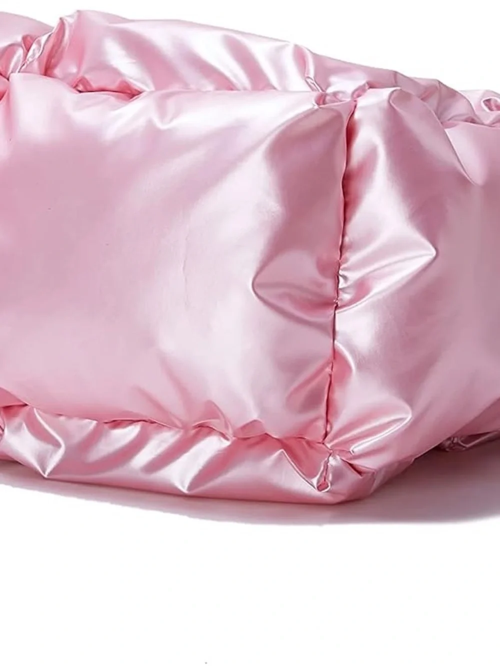 Padded Quilted Tote Bag in Soft Pink